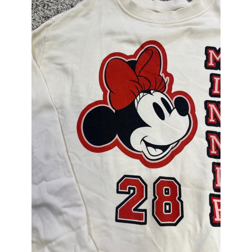 Hanna Andersson Disney Minnie Mouse 28 Sweatshirt Dress Cream Kids Size 12 Girls - Picture 2 of 7